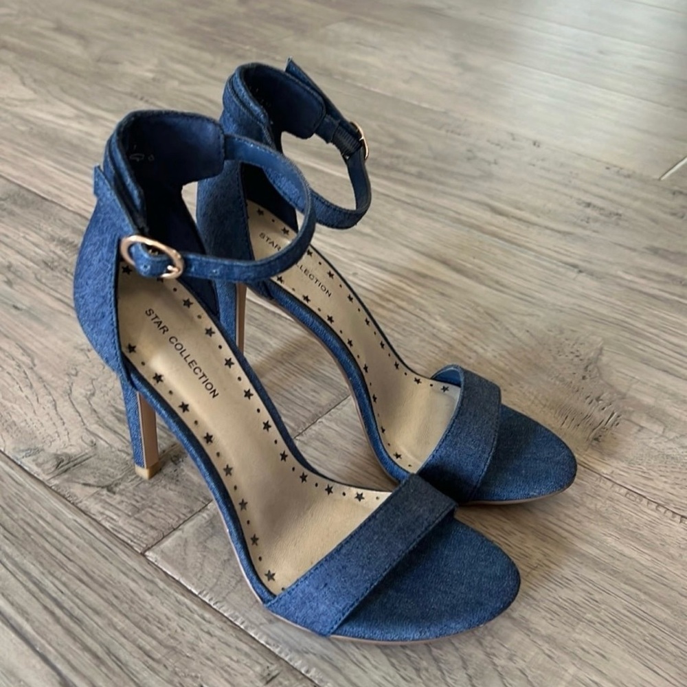 Blue Denim Heels with Stiletto